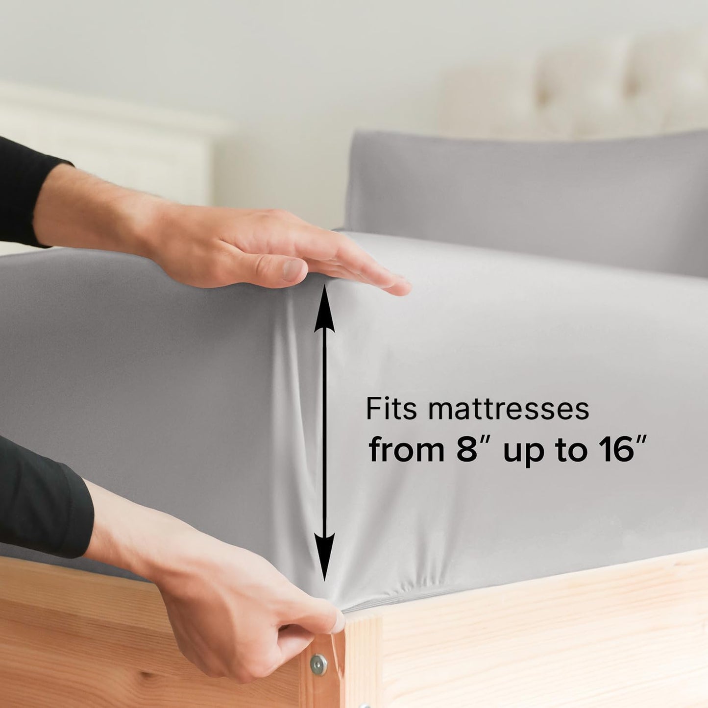 Full Size 4 Piece Sheet Set - Comfy Breathable & Cooling Bed Sheets Set - Hotel Luxury Bedding for Women, Men, Kids, Teens, Boys & Girls - Deep Pockets, Soft and Wrinkle Free - Oeko-Tex - Light Grey