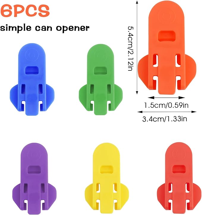 6 Pieces Manual Easy Can Opener, Soda Beer Can Opener Beverage Can Top Ring Opener Tool, Leakproof Soda Can Cover Can Openers for Pop, Coke, Beer, Soda, Aluminum Beverage