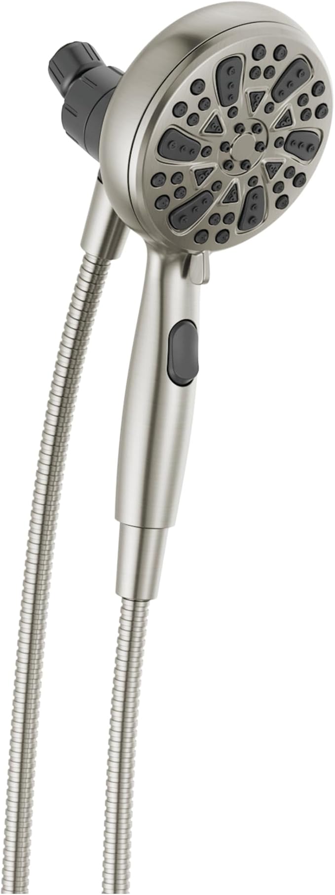 Delta Faucet 6-Spray SureDock Magnetic Shower Head with Handheld Spray, Brushed Nickel Shower Head with Hose, Showerheads & Handheld Showers, MagnaTite Docking, Stainless 75609SN