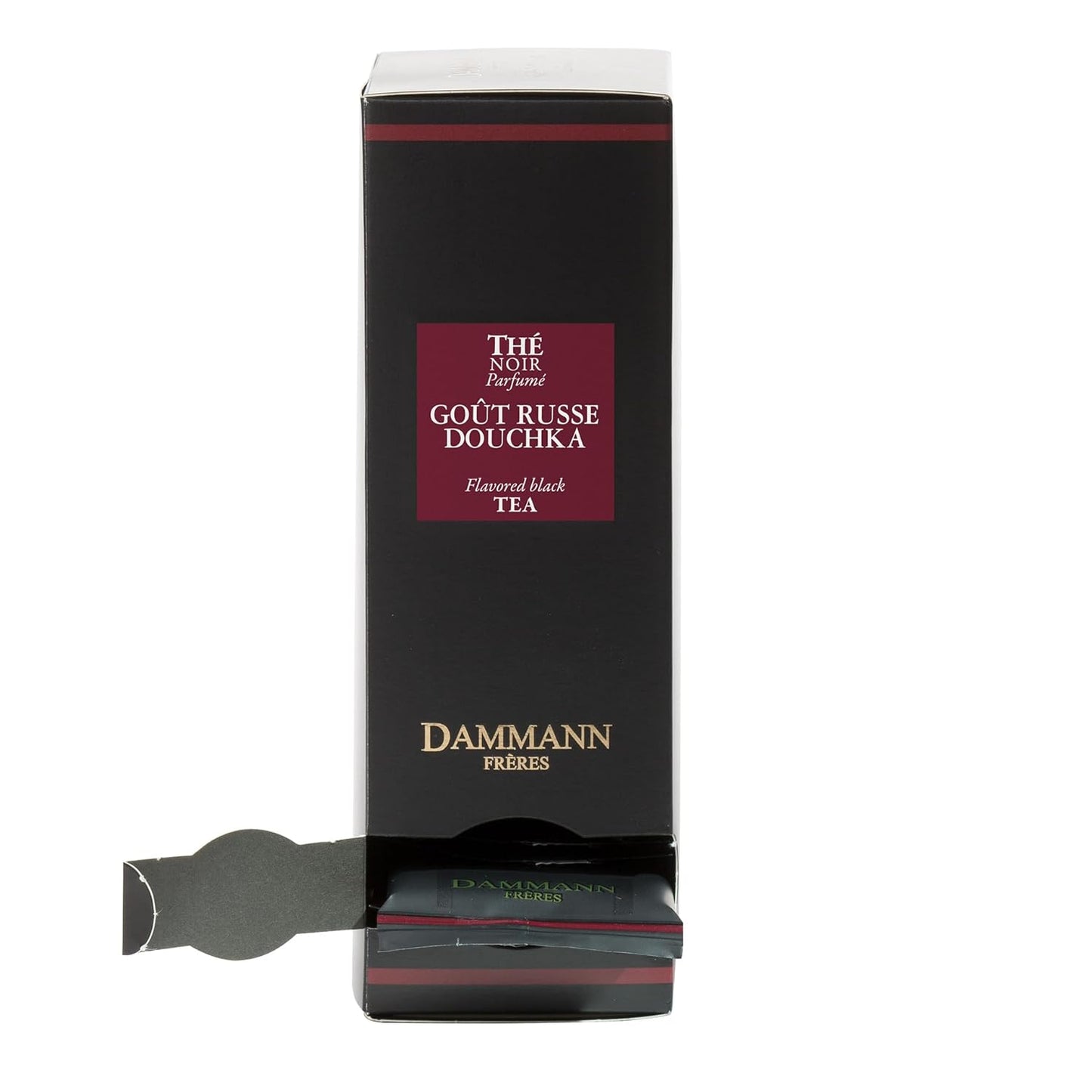 Dammann Freres Satchets, Goût Russe Douchka Tea Bags, Premium Gourmet French Black Tea, Blend Bergamot, Lemon, Orange Flavors, Individually Wrapped, 24 Count (Single Pack)
