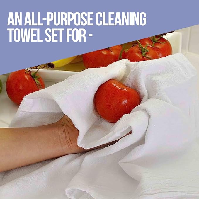 WHITEWRAP Flour Sack Towels| TeaTowel for Crafts| Kitchen Dish Cotton Blank Towel for Embroidery|Baking Bread Proofing Linen Cover| Thick Absorbent Quick Dry| 50 Pack 28"x28" White