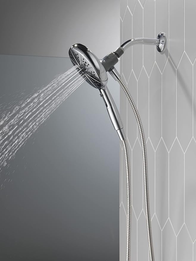 Delta Faucet 6-Spray SureDock Magnetic Shower Head with Handheld Spray, Chrome Shower Head with Hose, Showerheads & Handheld Showers, Handheld Shower Heads, Hand Shower, Chrome 75613
