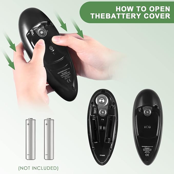 One Touch Battery Operated Electric Can Opener Fits Almost Size Can With Smooth Edge, Hands Free Electric Can Openers for Kitchen, Kitchen Gadgets Automatic Electric Can Opener for Seniors, Arthritis