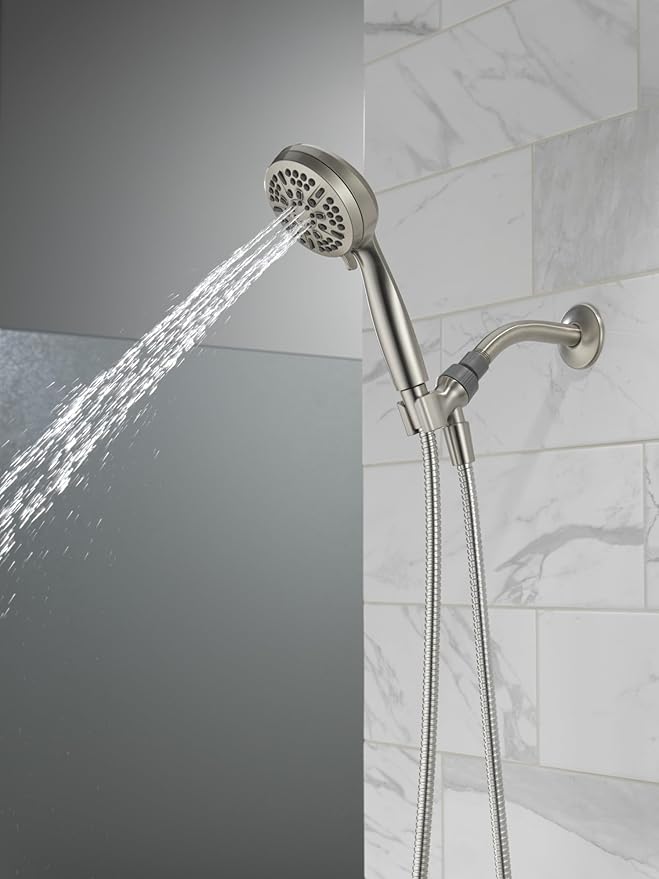Delta Faucet 5-Spray Handheld Shower Head, Black Shower Head with Hose, Showerheads & Handheld Showers, Handheld Shower Heads, Detachable Shower Head, Hand Shower 1.75 GPM, Matte Black 75511BL