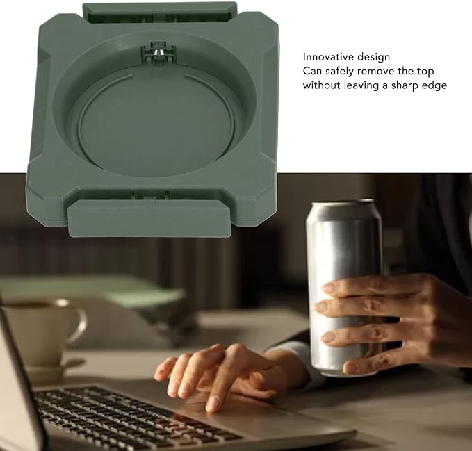 CHICIRIS Soda Can Opener, Beer Can Openers, Can Opener Manual, 2 in 1 Portable, Can Cut Opener, Press and Rotate Design, for Cocktail, Beer, Soda Beverages (Green)