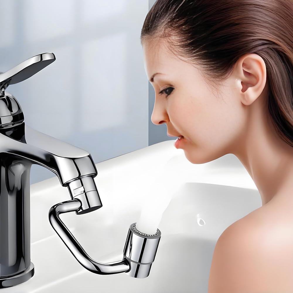 1440° Rotatable Faucet Aerator Extension, 2025 New 2 Modes Universal Sink Faucet for Splash Reduction, 1080° Rotating Multifunctional Faucet Extender for Bathroom Sink Kitchen (2)