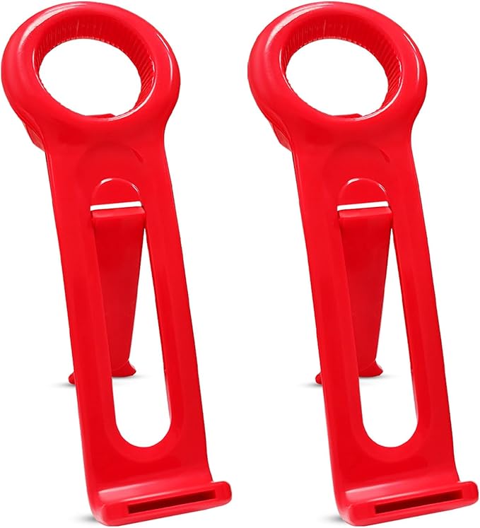 JTENGYAO 2Pcs 2 in 1 Jar Opener for Seniors with Arthritis, Plastic Multi-Functional Jar Lid Opener for Weak Hands as Mobile Phone Holder, Red