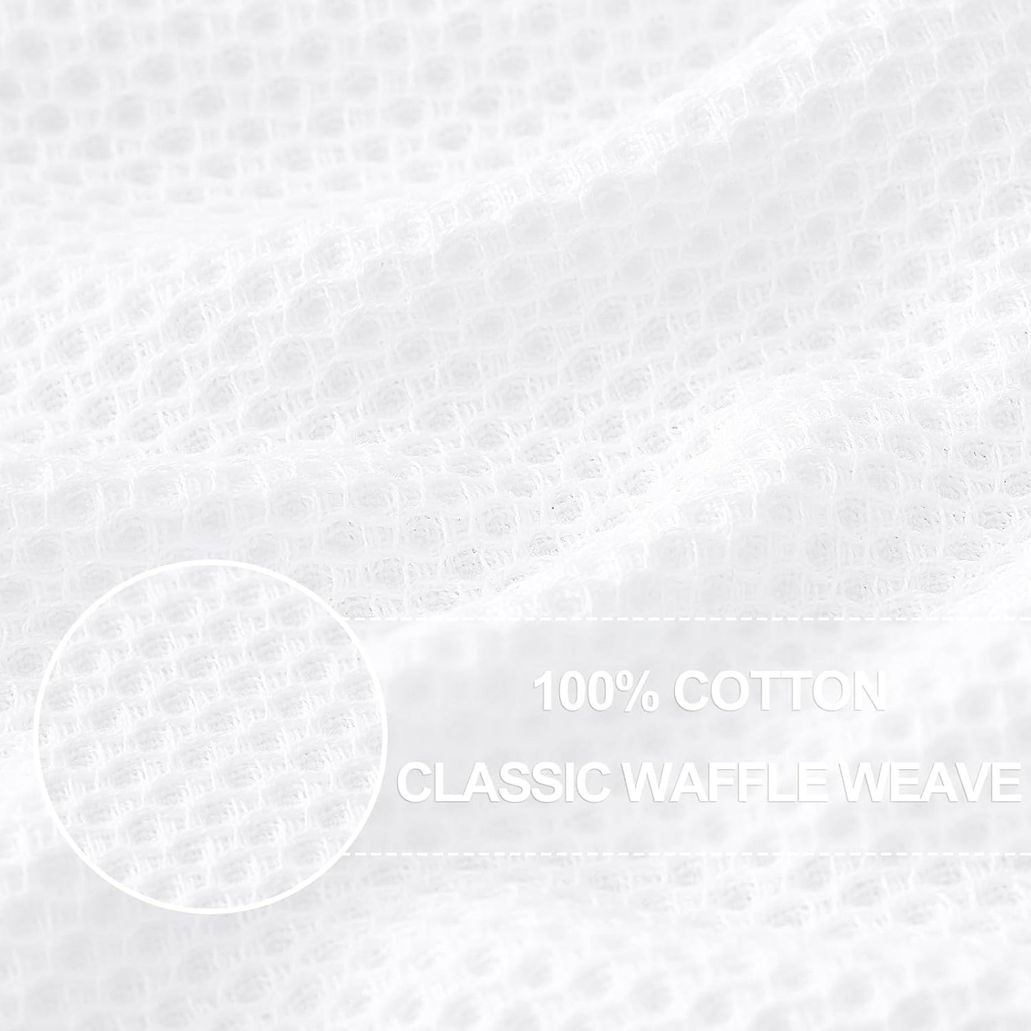 Homaxy 100% Cotton Waffle Weave Kitchen Dish Cloths, Ultra Soft Absorbent Quick Drying Dish Towels, 12 x 12 Inches, 18-Pack, White