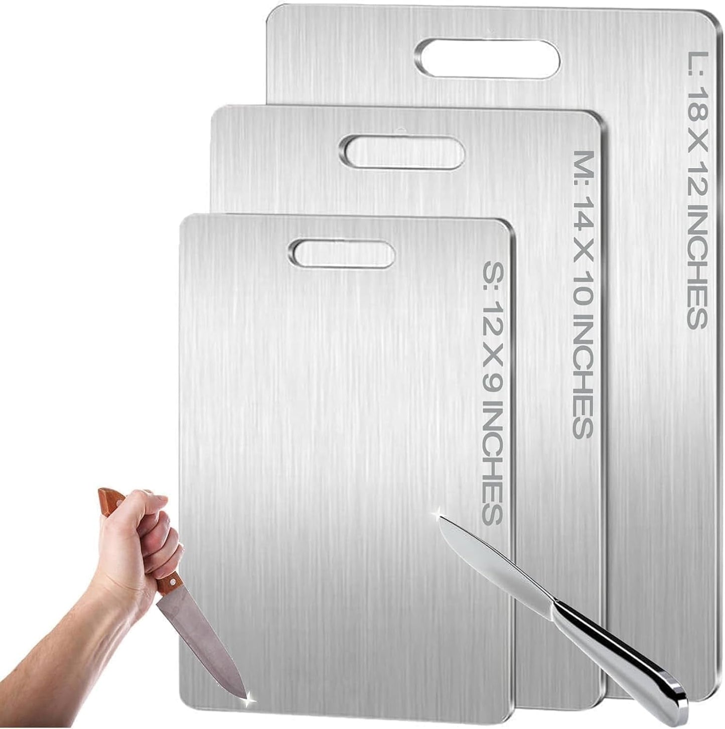 Titanium Cutting Board - 2025 New Upgrade 100% Pure Titanium Cutting Boards for Kitchen Double Sided Titanware Cutting Board,Hygiene Durable Dishwasher Safe Chopping Board,1PC (12"L x 9"W)
