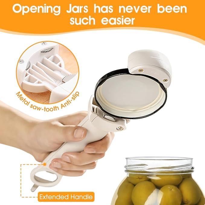 Stainless Steel Adjustable Screwer, 3 In 1 Multifunctional Retractable Bottle Opener Jar Opener for Weak Hands, Senior Arthritis (Red)