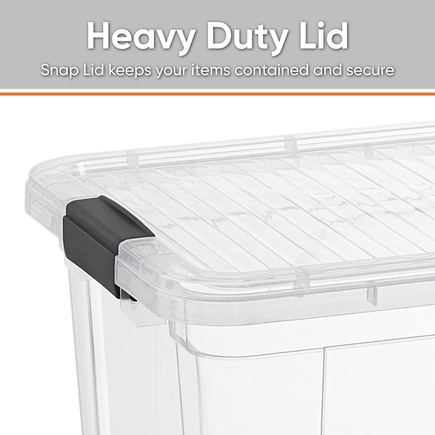 Superio Clear Storage Boxes with Lids, 6.75 Quart Plastic Container Bins for Organizing, Stackable Crates, BPA Free, Non Toxic, Odor Free, Organizers for Home, Office and Dorm, 4 Pack