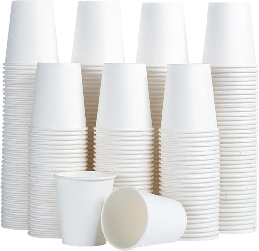 300 Pack 5 oz Paper Cups, White Paper Disposable Cups, Small Bathroom Mouthwash Cups, Hot/Cold Drinking Cups for Bathroom, Home, Party, Office, Picnic, Travel