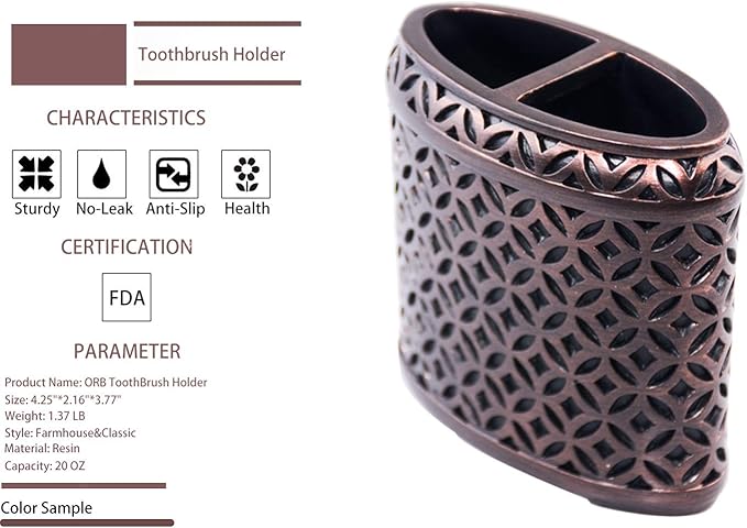 4-Piece Orbs Bathroom Accessories Set - Includes Toothbrush Holder, Tumbler, Soap Dish, Dispenser Pump - Simple Metal Design