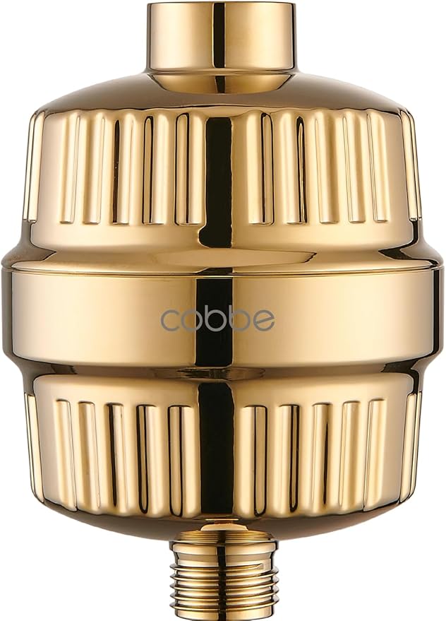 Cobbe HD HEAVY DUTY High Output Shower Filter – 99% REMOVAL Shower Head Filter for Hard Water, Heavy Metals, Chlorine and Harmful Substance, Improve your skin and hair - Egyptian Gold