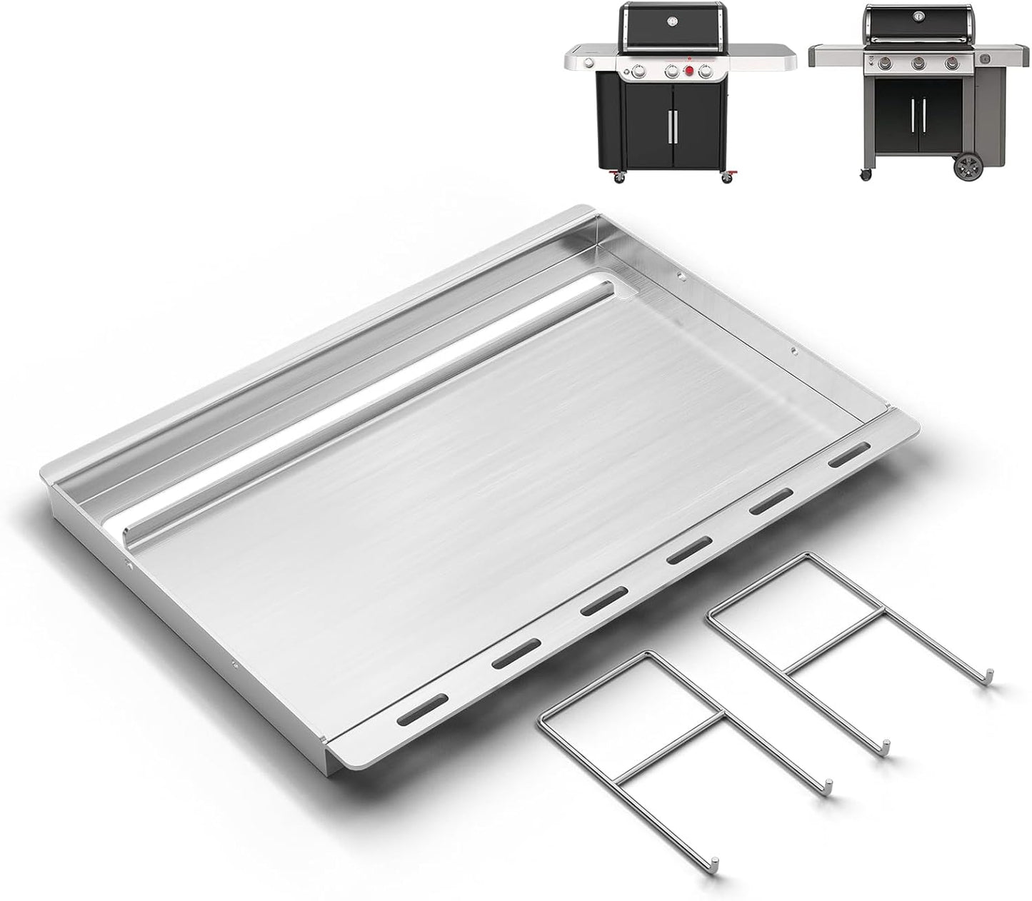 6788 Full-Size Griddle Insert for Genesis II 300 & LX 300 Series, GS4 Genesis II E-310, II S-310, II E/S-315, II E/S-325, II E/S-335 Grills, Replace for Weber Full-Size Griddle, Stainless Steel