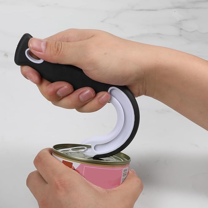Easy Open Ring Pull Can Opener, J Hook Easy Grip Opener Non-Slip Handy Ring Pull Openers Tool for Cans Soda Beer Tin Cat Food Ideal for Seniors Children Weak Hands