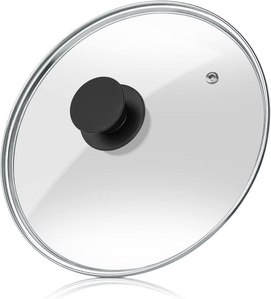 Wadaza Pan Lid 10 Inch - Tempered Glass Pot Lid - Oven Safe Replacement Glass Lid for Frying Pan Wok Pot Skillet