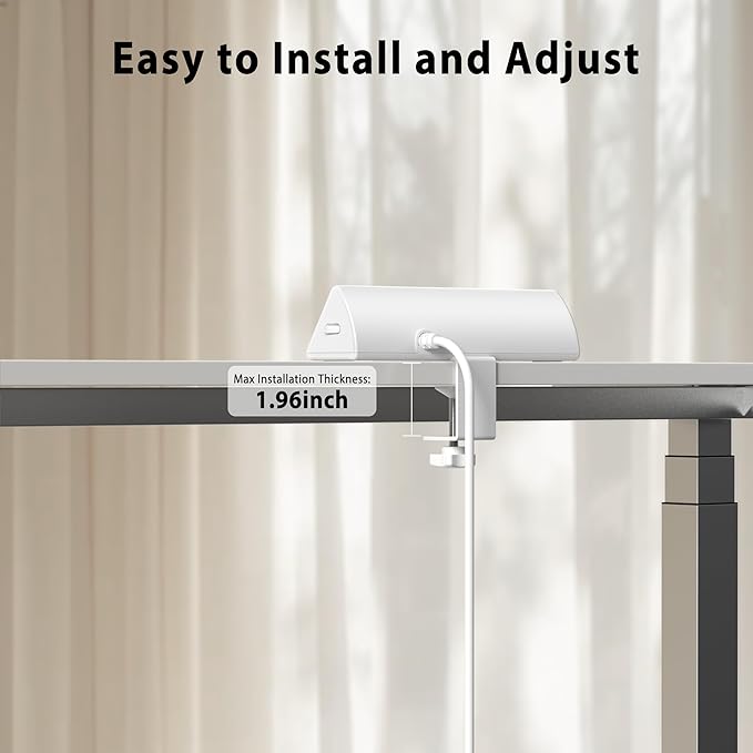 Jgstkcity Desk Clamp Power Strip,20W Fast Charging Station,Surge Protector Nightstand Edge Mount,1875W Extension Cord with Multiple Outlets,2 USB-C,2 USB-A,for Home Office (White, 2PCS-6 FT)