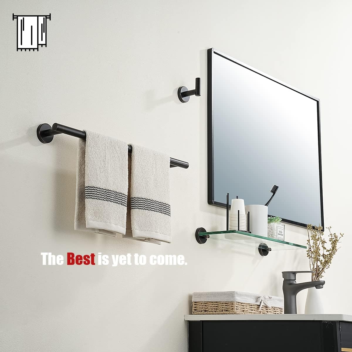 JQK Towel Bar Oil Rubbed Bronze, 19 Inch 304 Stainless Steel Thicken 0.8mm Towel Rack Bathroom, ORB Towel Holder Wall Mount, Useable Length 16 Inch TB110L16-ORB