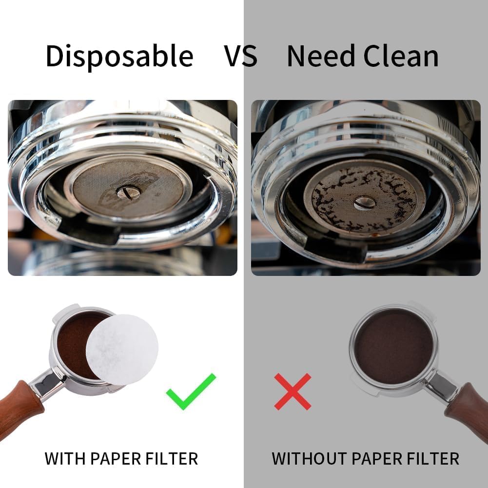 watchget 51mm Espresso Paper Filters - 500 Pcs Replacement Unbleached Coffee Filter Papers for 51mm Portafilter Baskets, Espresso Machines, Coffee Maker Accessories