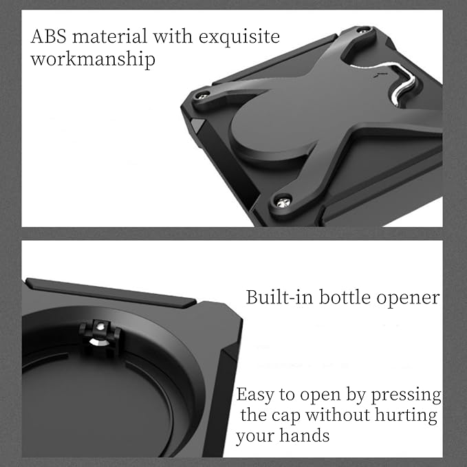 CHICIRIS Soda Can Opener, Beer Can Opener, Can Opener Manual, 2 in 1 Portable, Can Cut Opener, Press and Rotate Design, for Cocktail, Beer, Soda Beverages (Black)