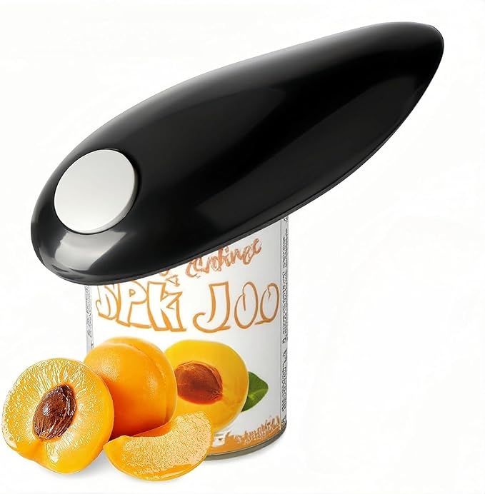 Cooks Professional Electric Can Opener, Hands-Free Automatic Can Opener for Seniors & Arthritic Patients, One-Touch Operation, Easy-Open Kitchen Gadget with Smooth Cutting (Black)
