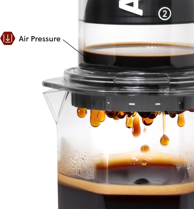 AeroPress Clear XL Coffee Press, All-in-One Large French Press, Pour-Over & Espresso Style Manual Brewer, 2 Min Brew for Less Bitterness, More Flavor, Portable Coffee Maker, Travel & Camping