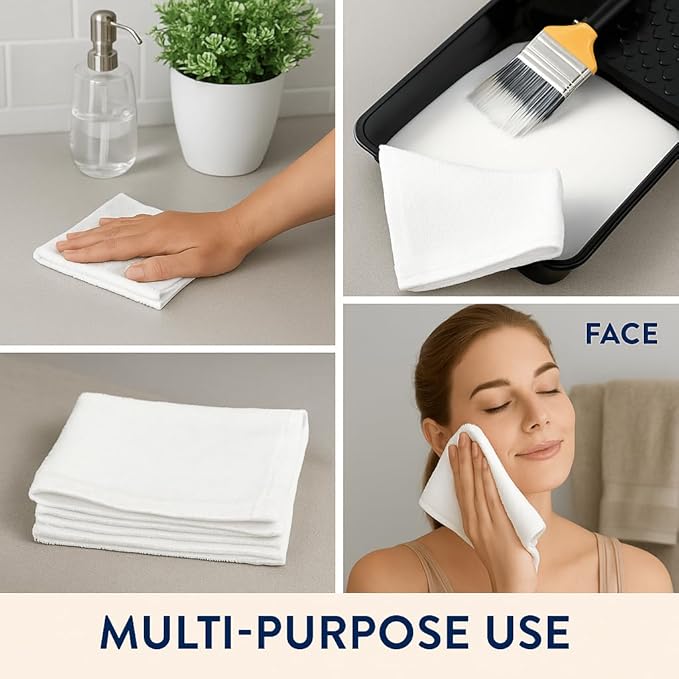 12 Inch x 12 Inch White Cotton Value Rags - Reusable Lt Weight Thin Cloth Rags - Wood Stain/Painting/Crafts/Garage - Set of 480
