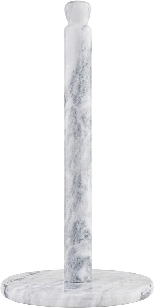 Homeries Marble Paper Towel Holder – Deluxe Upright Towel Dispenser for Kitchen Countertop, Cabinet & Bathrooms – Non Steel & Non Plastic Design – Heavy Duty, Solid Paper Towel Holder Stand (White)