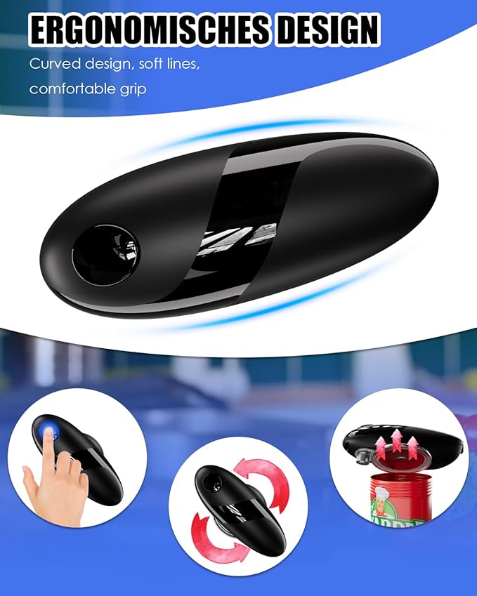 Electric Can Opener for Seniors - One Touch Automatic Kitchen Gadget, Smooth Edge Design for Safety & Arthritis-Friendly Use, Works with All Can Sizes