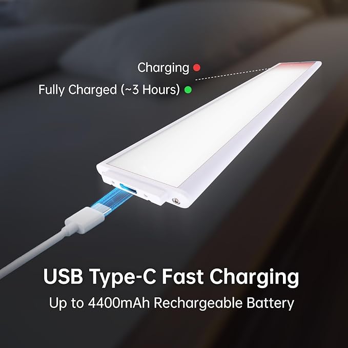 20 Inch Under Cabinet Lighting, Expandable LED Cabinet Light with Sensor Controls, Adjustable Color Temperature & Brightness, Wireless Magnetic Installation