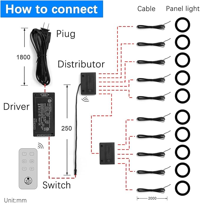 VST Under Cabinet Lights CCT 3000K-6500K, LED Puck Light Color Temperature and Brightness Adjustable with Touch Remote Dimmer ETL-Listed LED Driver for Drawer Wardrobe Kitchen (10Pcs Black)
