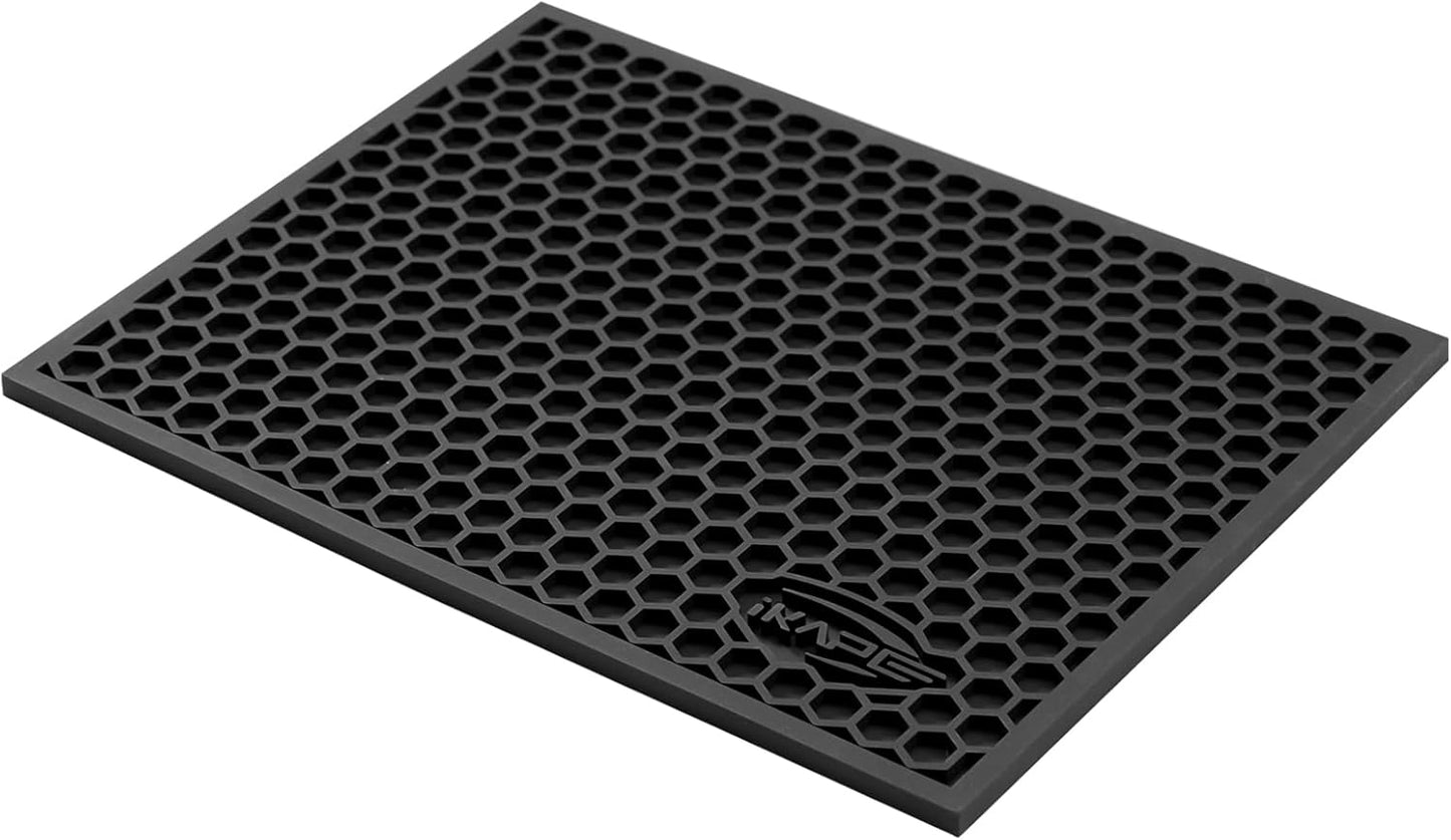 IKAPE Drying Coffee Maker Mat, Multi-functional Water Filter Mat, Easy to Clean, Durable, Suitable for Coffee and Tea Accessories and Kitchen Counters(Black, 15.75in*11.81in)