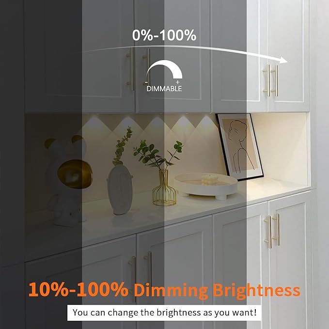 VST Smart Under Cabinet Lighting Work with Alexa Google Home Assistant App Remote Control, Recessed or Surface Mount 12V 2W/pc Puck Light for Kitchen Under Counter, Display Case, 6 Pack 3000K~6000K.