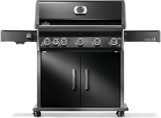 Napoleon Rogue PRO 625 Propane Gas Grill with Infrared Side Burner, Black, Durable 6-Burner Backyard Grill