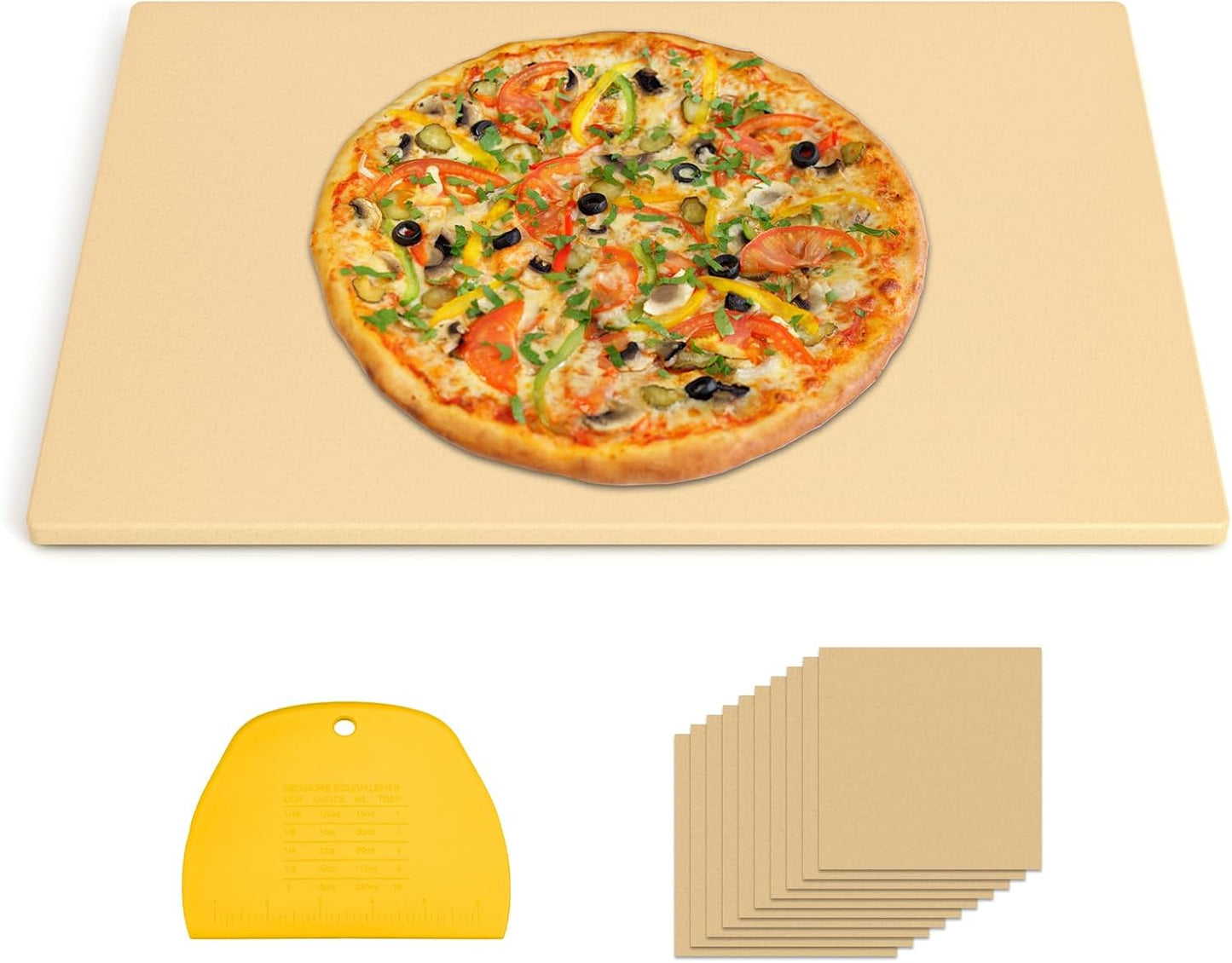 Extra Large Pizza Stone 22" x 14",Rectangular Pizza Grilling/Baking Stone 22 Inch,Industrial Commercial Home Oven Stone,Ideal for Grilling Baking Several Pizzas Bread