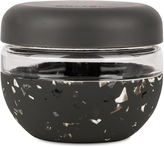 W&P Porter Seal Tight Glass Food Storage Container with Lid, Terrazzo Charcoal 16oz, Leak & Spill Proof Meal Prep Container, Microwave & Dishwasher Safe, Borosilicate Glass