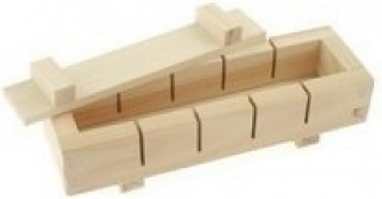 JapanBargain, Wooden Oshizushi Press Mold 8.5" x 2.75", Rectangular Pine Sushi Mold Box, Japanese Oshizushihako Sushi Press Maker, 3-Piece Detachable Design