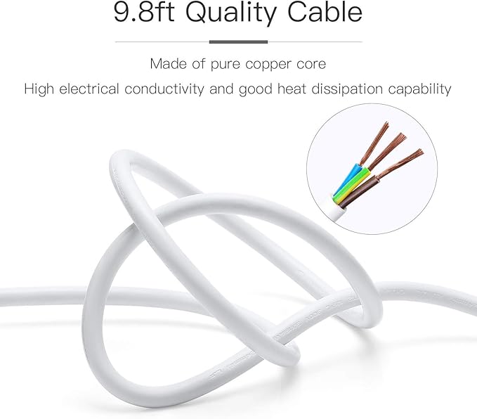 10ft Power Strip Tower Wireless Charger SUPERDANNY Surge Protector Extension Cord 10A 9-Outlet 4.5A 4 USB Electrical Charging Station Universal Socket for Laptop Phone White and Gray