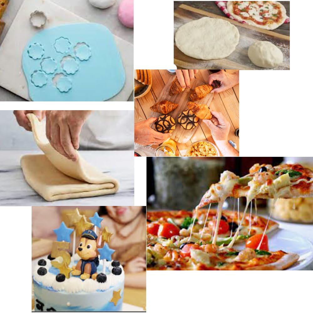 Manual Fondant Dough Sheeter, 16 inch Pastry Dough Roller, Croissant Baking Presser