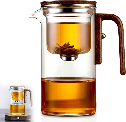 Tea Pot, New Magic Tea Pot with Strainer, Water Separation Glass Teapot with Infuser (800ml/27.1oz)