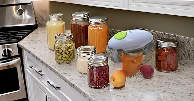 Electric Jar Opener, Jar opener, Automatic Jar Opener, Automatic Jar Opener for seniors with arthritis, fits almost all lid sizes, Not applicable to plastic jars(Only seller：Sinmajor)