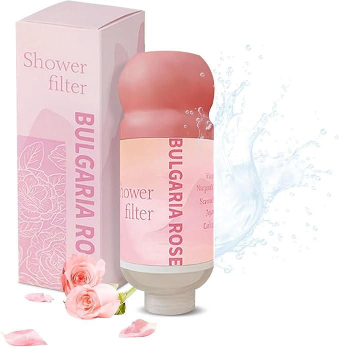 Vitamin C Shower Filter for Hard Water, Aromatherapy Softener Purifier, AromaTherapy,Easy Installation,Brighter Skin & Hair, Chlorine Free, Suitable for any shower head (Roses)