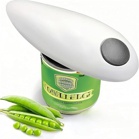 Cooks Professional Electric Can Opener, Hands-Free Automatic Can Opener for Seniors & Arthritic Patients, One-Touch Operation, Easy-Open Kitchen Gadget with Smooth Cutting (White)