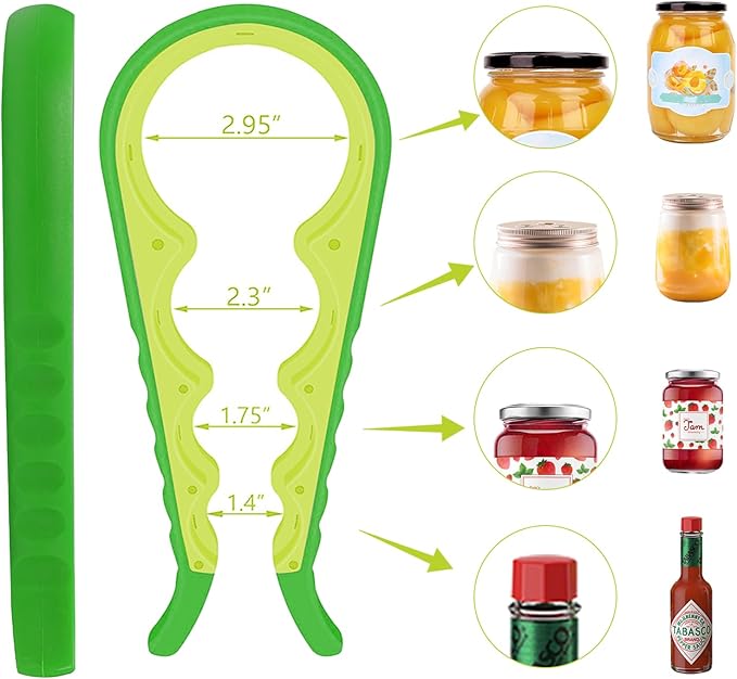 Jar Opener, Silicone Handle Can Opener for Bottle Beer Cap Lid Cover, Easy Twist Tool for Children, Elderly and Arthritis Sufferers