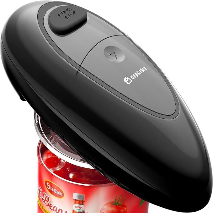 Effortless One-Touch Electric Can Opener, Safety Automatic Can Opener with Smooth Edge Fits All Cans Sizes, Battery operated Can Opener for Seniors with Weak Hands,Arthritis (Black)