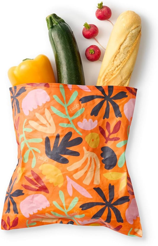 PEELO Beeswax Food Wrap Bag, Bee Wrap Sustainable Food Storage Wraps, Beeswax Bags Reusable, Beeswax Wraps for Food Reusable, Botanica Design, Medium