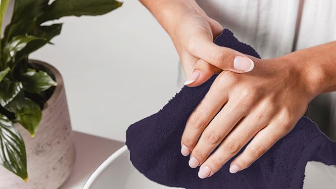 Avalon Towels Cotton Washcloths – (Pack of 24) Size 12x12 Inches, 100% Ring Spun Cotton, Soft & Absorbent Face Towels, Gym Towels, Hotel and Spa Quality, Reusable Fingertip Towels (Plum)