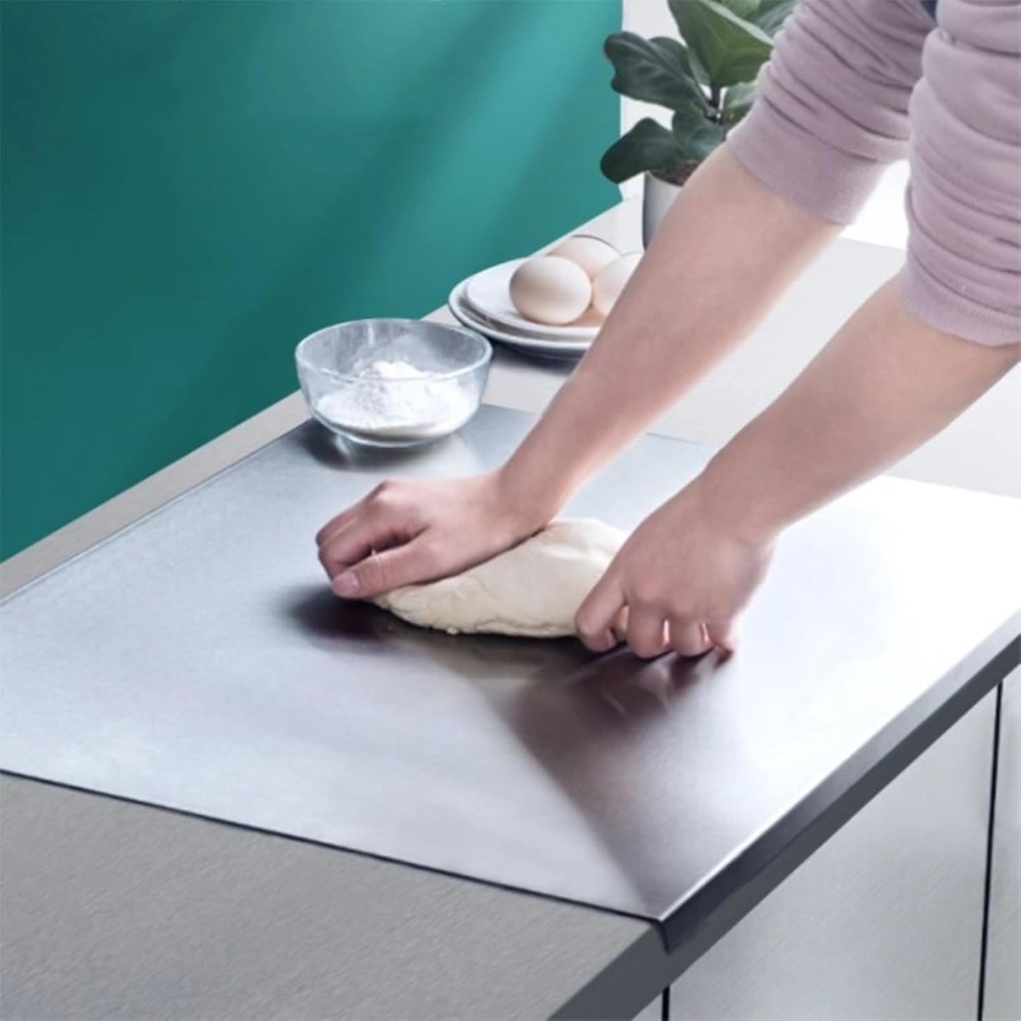 Stainless Steel Cutting Boards for Kitchen,Baking Board,Pastry Board,kneading Panel - Suitable for Cutting Vegetables, Fruits, Meat,bread - Easy To Clean and Store (40x30cm/15.7x11.8in)