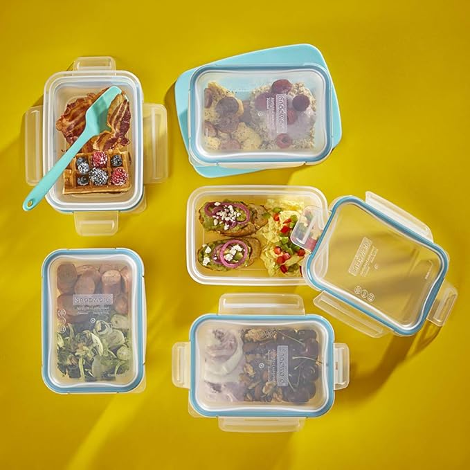 Snapware Total Solutions (10-Pack, 3 Cup) Plastic Food Storage Containers Set, Airtight & Leakproof Locking BPA-Free Lids Tupperware, Freezer Dishwasher Microwave Safe